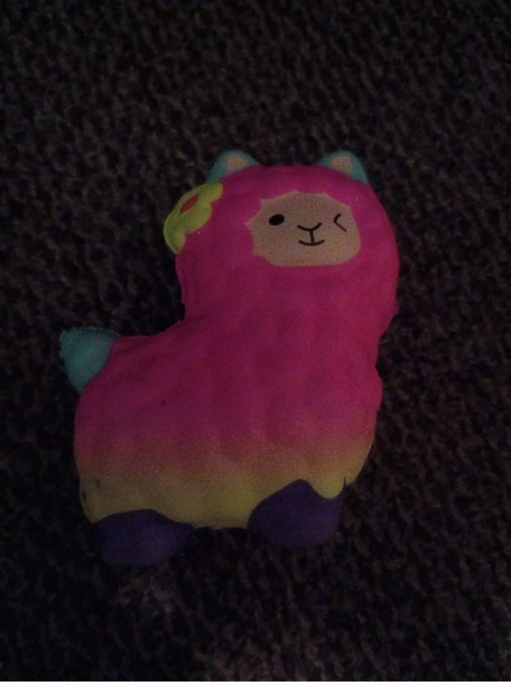 Plush Llama Kids Toy - Pink & Teal